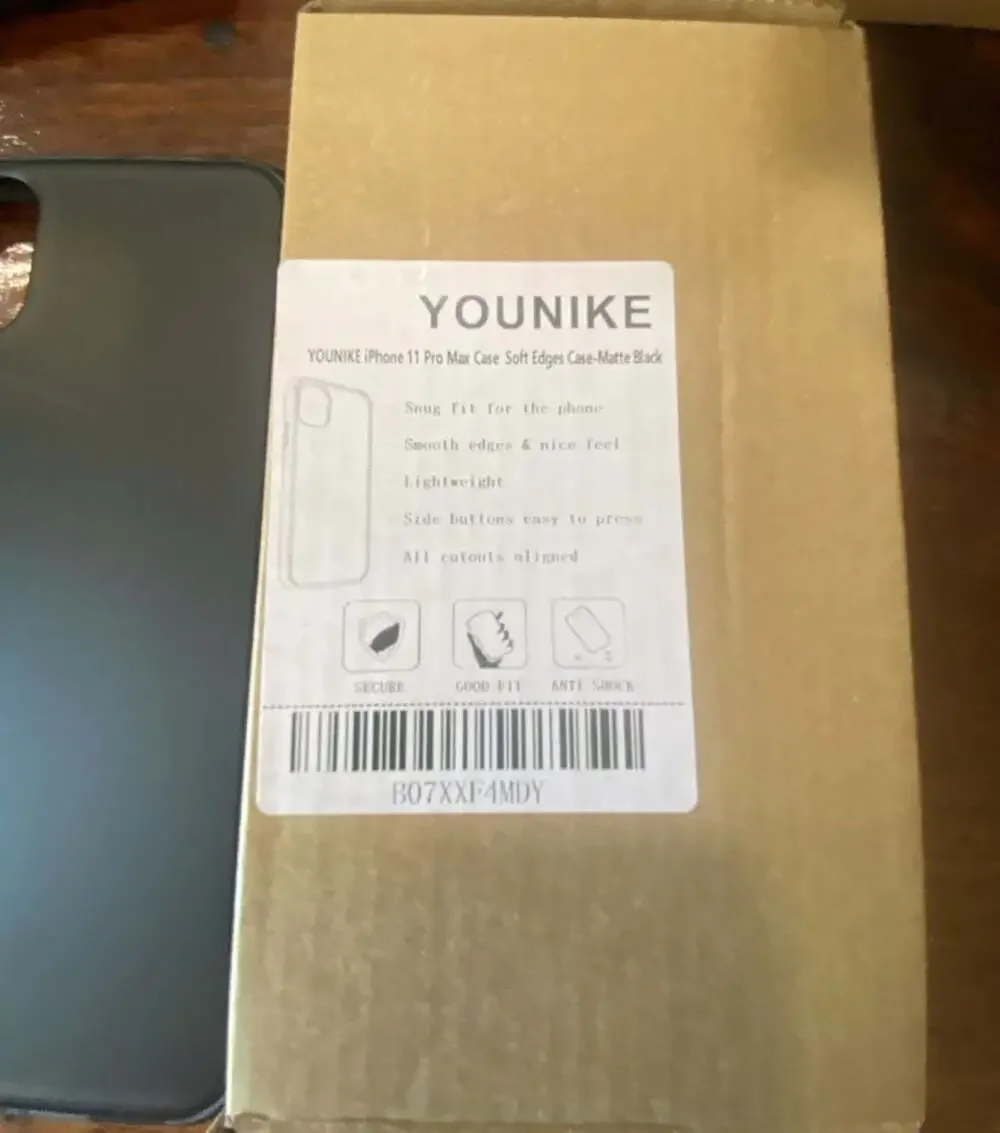 YOUNIKE iPhone 11 Pro Max Case Soft Edges Matte Black
